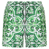 majolica print swim trunks